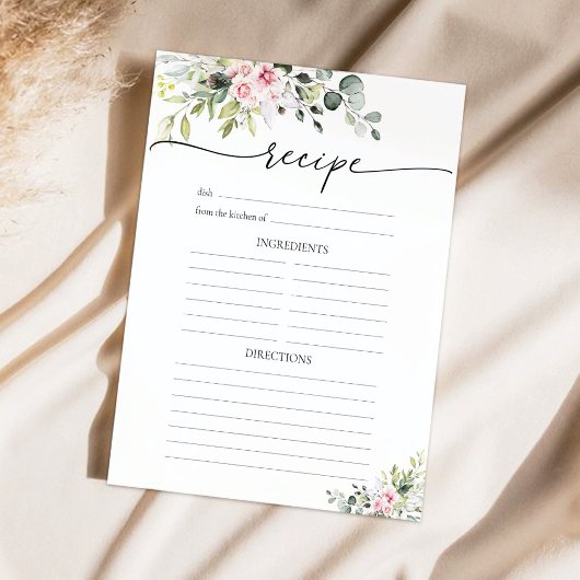 Page de recette de verdure rose pâle