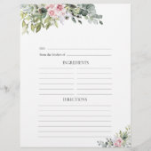 Page de recette de verdure rose pâle (Dos)