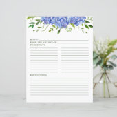 Page de recette des Hortensias Bleus (Debout devant)