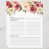 Page de recette Douche d'aquarelle rose vif (Devant / Derrière)