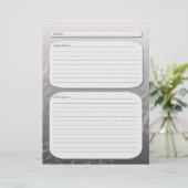 Page de recette en tourbillon de couleur gris (Debout devant)