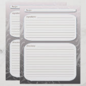 Page de recette en tourbillon de couleur gris (Devant / Derrière)