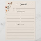 Page de recette florale (Devant)