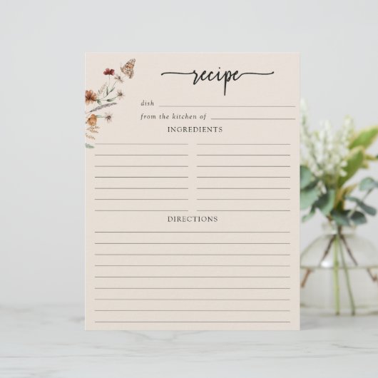 Page de recette florale (Debout devant)