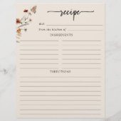 Page de recette florale (Dos)