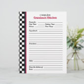 Page de recette Grandmas Kitchen À damiers Red Acc (Debout devant)