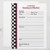Page de recette Grandmas Kitchen À damiers Red Acc (Devant / Derrière)