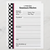 Page de recette Grandmas Kitchen À damiers Red Acc (Devant / Derrière)