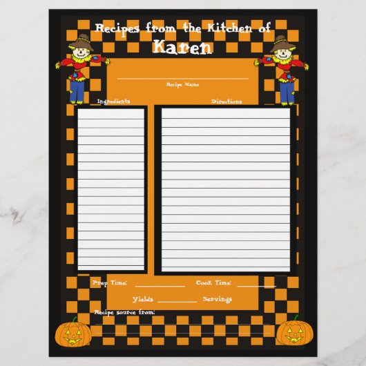 Page de recette Halloween Scarecrow (Devant)