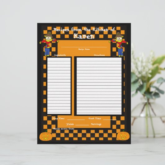 Page de recette Halloween Scarecrow (Debout devant)