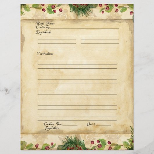 Page de recette Livre de Noël de famille Recette (Devant)