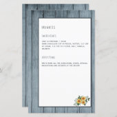 Page de recette livre de recettes mini organisateu (Devant / Derrière)