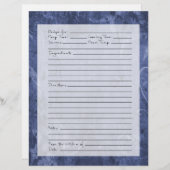 Page de Recette - Motif Bleu Foncé (Devant / Derrière)