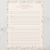 Page de recette personnalisée Boho Rustic Meadow F (Devant)