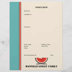 Page de recette personnalisée de la bande de pastè