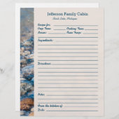 Page de recette personnalisée Lake House (Devant / Derrière)