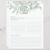 Page de recette Sage Green Floral Douche (Devant / Derrière)
