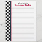 Page de recette Vérification en noir et blanc avec (Devant)