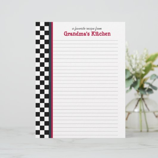 Page de recette Vérification en noir et blanc avec (Debout devant)