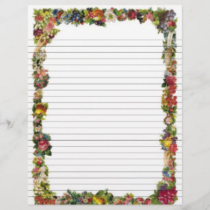 Page de recette vintage bordure florale bordé