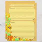 Page de recettes du thème de légumes d'automne (Devant / Derrière)