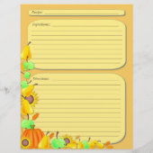 Page de recettes du thème de légumes d'automne (Dos)