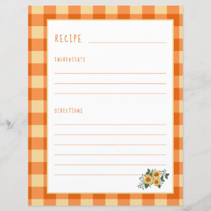 Page de recettes rustiques pour l'organisateur de 