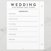 Page de reliure de papeterie de mariage à cérémoni (Dos)