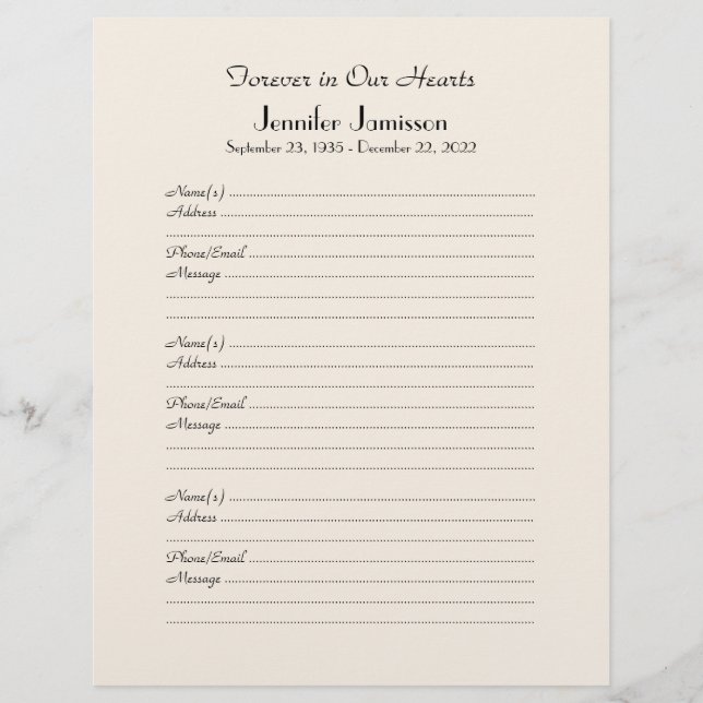 Page de remplissage du Classeur du livre commémora (Devant)