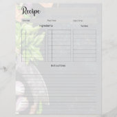 Page d'insertion pour livre de recettes (Devant)