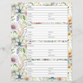 Page du carnet d'adresses modèle floral pastel (Dos)