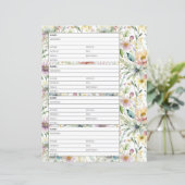 Page du carnet d'adresses modèle floral pastel (Debout devant)