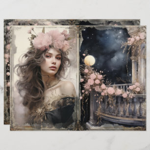 Page du journal Victorian Lady Pink Black Junk