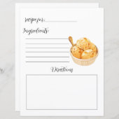 Page du livre de recettes pour la crème glacée mai (Devant / Derrière)