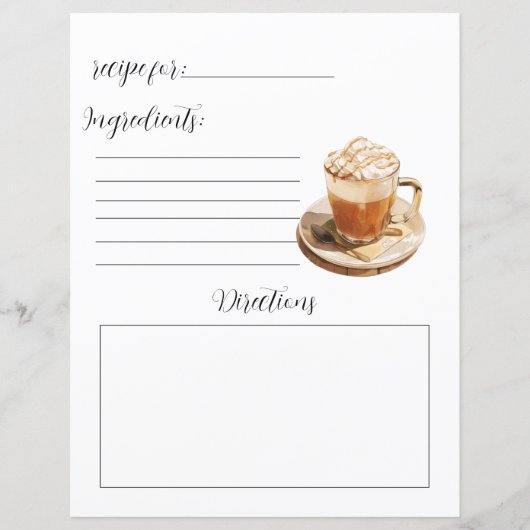 Page du livre de recettes pour recettes de café ch (Devant)