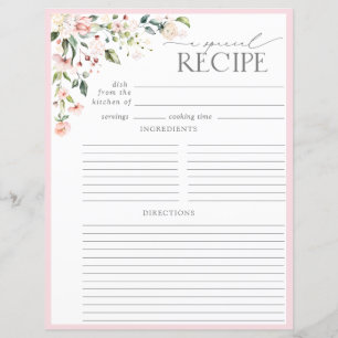 Page Elegant Floral Fête des mariées Recette Class