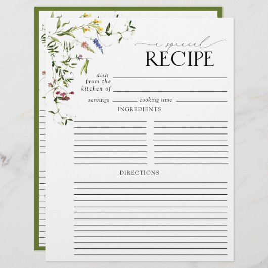 Page Fleur sauvage d'été Fête des mariées Classeur (Devant / Derrière)