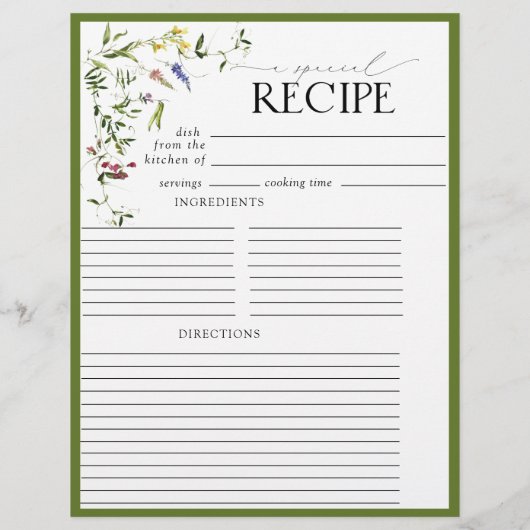 Page Fleur sauvage d'été Fête des mariées Classeur (Dos)