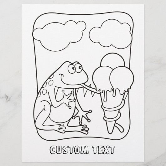 Page Frog avec Icecream Coloriage (Devant)