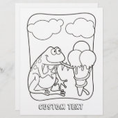 Page Frog avec Icecream Coloriage (Devant / Derrière)