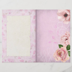 Page Journal à motifs floraux rose Shabby