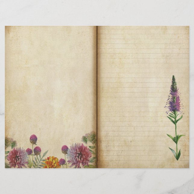 Page Journal des fleurs sauvages violettes (Devant)
