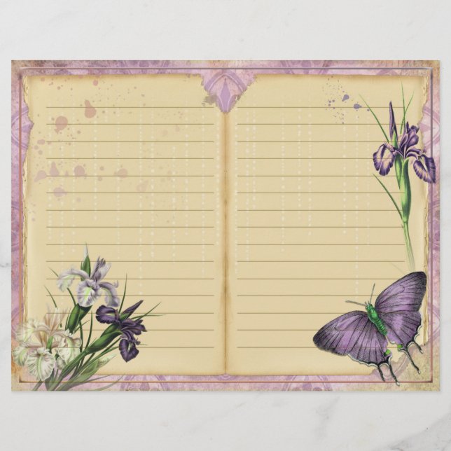 Page Journal Floral Passion vintage (Dos)