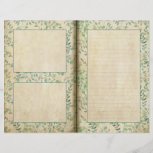 Page Journal Motif Feuille vert