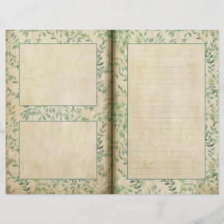 Page Journal Motif Feuille vert