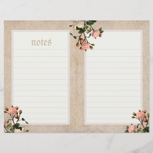 Page Journal rose vintage (Devant)