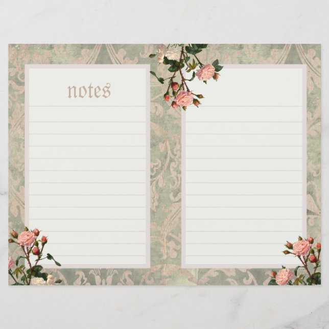 Page Journal rose vintage (Arrière - plan de défil (Devant)