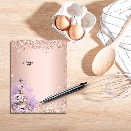 Page livre de recettes Blush rose or  Paris