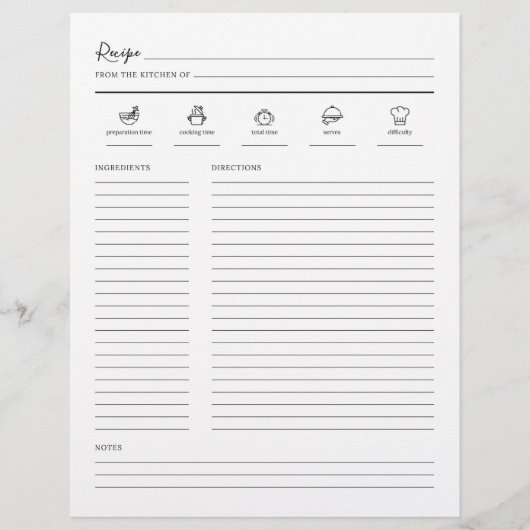 Page Livre de recettes minimaliste moderne (Devant)