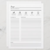 Page Livre de recettes minimaliste moderne (Devant / Derrière)